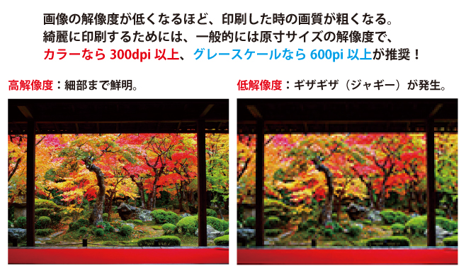 解像度による画質の比較画像