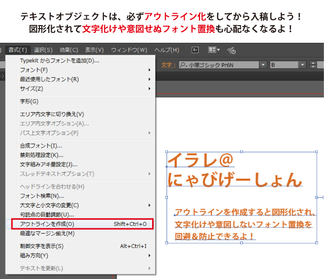 上部メニューの「書式」からアウトライン化できます